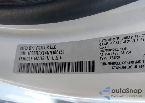 2022 Ram 1500 Longhorn from USA, damaged, VIN 1C6SRFKT4NN186121
